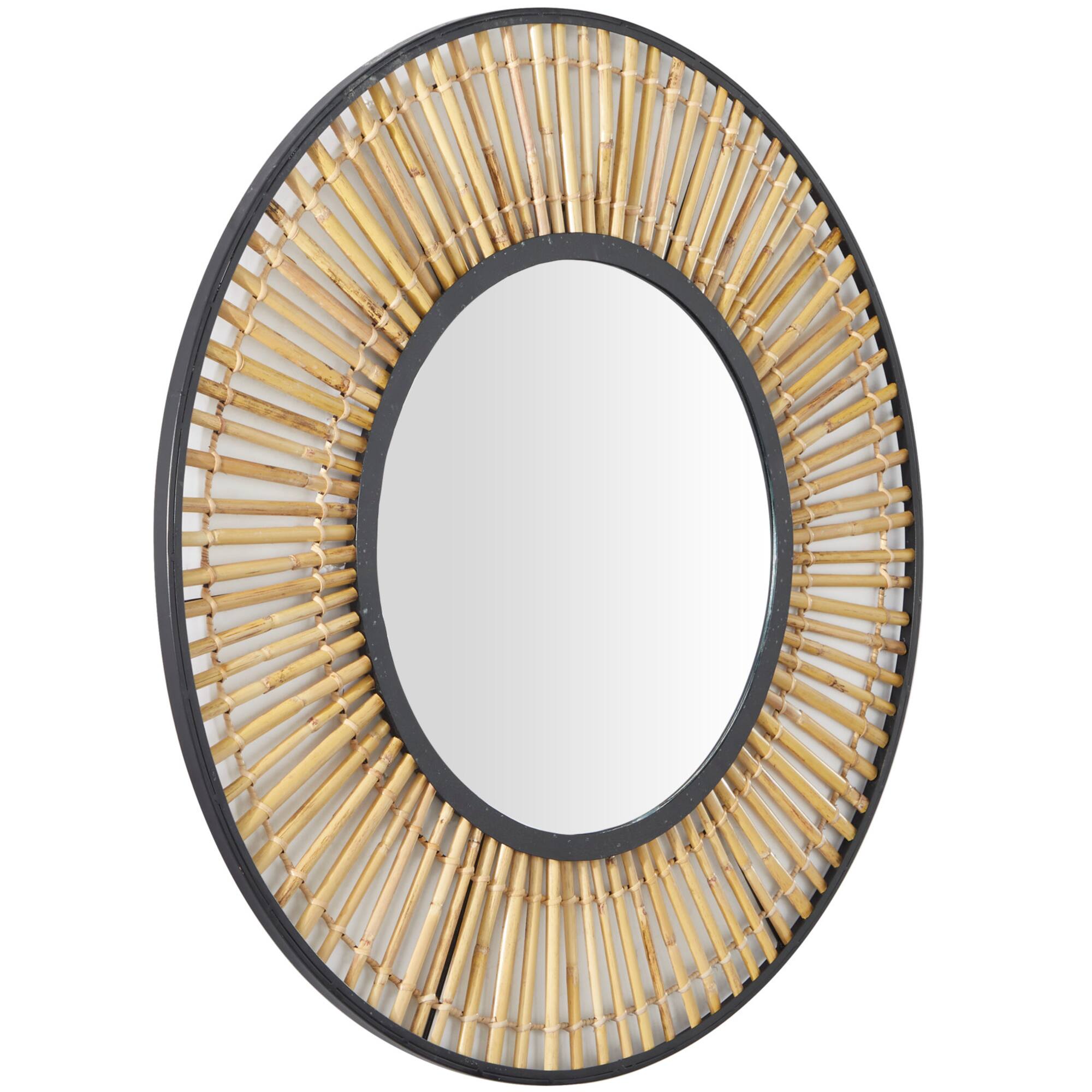 Brown Metal Handmade Weaved Frame Wall Mirror 28" x 1" x 28"